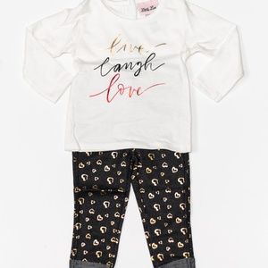 Little Lass Matching Sets - Little Lass Baby Girl Red/Black Leggings Set Little Lass Matching Sets - Little Lass Baby Girl Red/Black Leggings Set